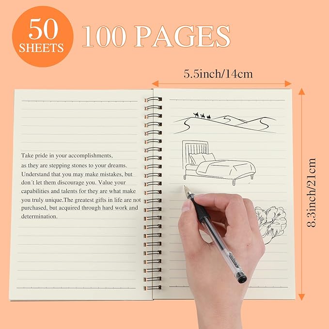 Yahenda 36 Pcs Spiral Notebook Bulk A5 Journal Lined 8.3'' x 5.5'' Writing Composition Paper Small Notepad Subject Notebook for Students Office Business Back to School Supplies (Multi Color)