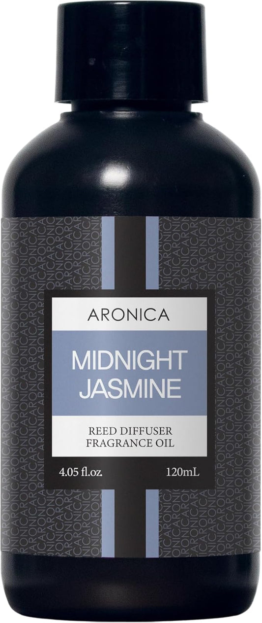 Aronica Reed Diffuser Oil Refill, 5.07oz, Midnight Jasmin - Fragrance Oil Diffuser Fig Essential Oils Refills for Home