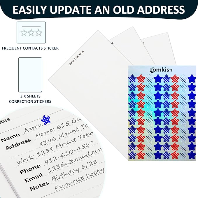Address Book with Individual Alphabetical Tabs Laminated, Large Print Address Book with 468 Wide Lining Entry Spaces, Change of Address Labels, Hardcover Address Book 5.7 x 8.5" - Floral