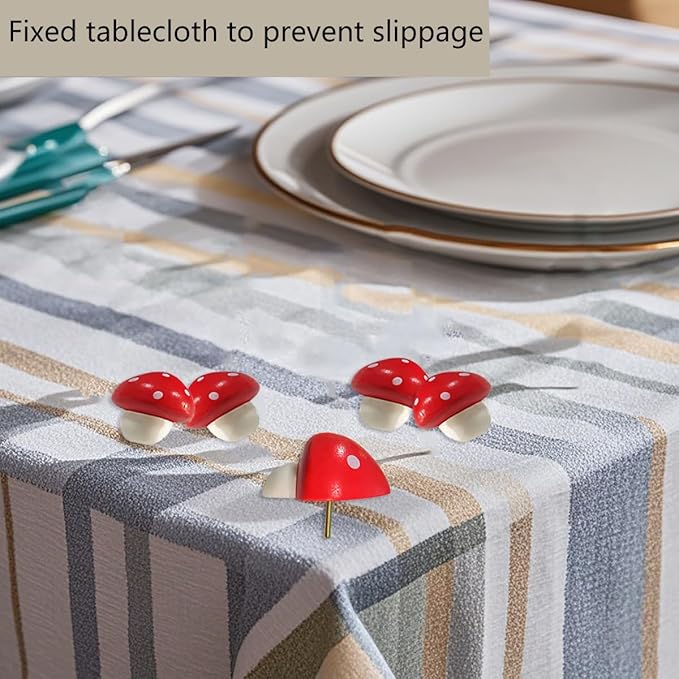 Wooden Mushroom Pushpins, 20pcs Decorative Thumbtack Cute Thumb Nails Mushroom Thumb Tacks for Home Office Classroom Photos Wall, Maps, Bulletin Board, Cork Boards Hanging Posters