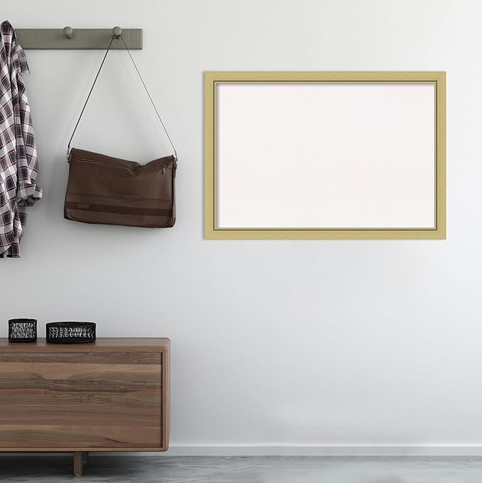 Amanti Art White Cork Board for Wall, 27x39 Vision Board with Gold Frame, Large Corkboard Office Decor for Home Organization, Casual Corkboard Pinboard to display items for home organization