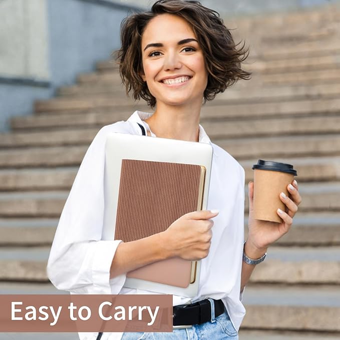 Lined Journal Notebook for Work College Ruled Note Book 7.2"x9.6" B5 PU Leather Daily Journaling 160 Pages for Women Men Writing Home School Supplies Business (Darkgreen/Darkpink)