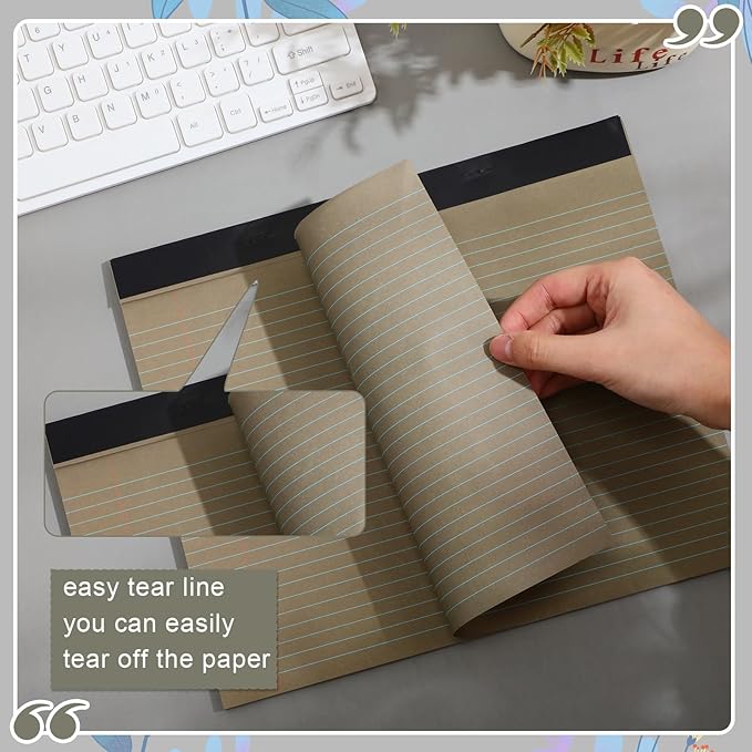 Lincia 12 Pcs 11" x 9.5" Legal Pads College Ruled Notepad Landscape Notebook Horizontal Lined Notebook 80 Gsm Assorted Colors Paper Pastel Writing Pads for School Office, 40 Sheet (Sweet Color)