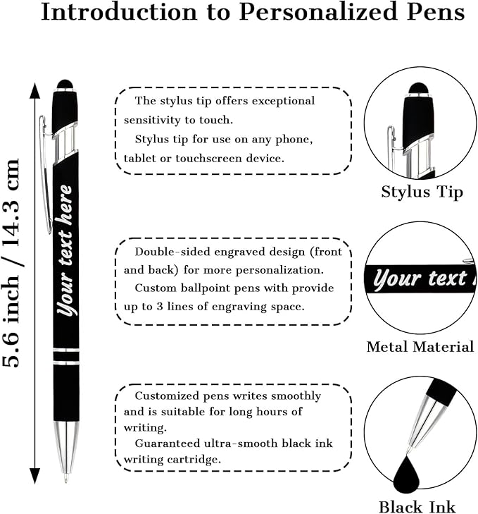 Personalized Pens with Name Logo or Message, Up to 1200 pcs Bulk Custom Metal Ballpoint Pen with Black Ink Customized Gift for Business, Graduation and Promotions(Purple)