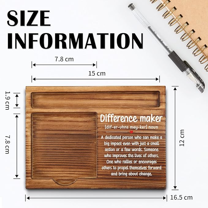 Difference Maker Sticky Note Holder, Thank You Appreciation Gifts for Women, Men, Friends, Coworker, Employee, Inspirational Motivational Quote for Desk Self-Stick Note Pad Holders WPP27