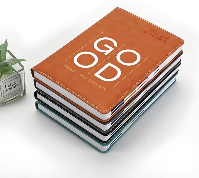 Custom Personalized 2026 A5 Planner - Customizable with Logo/Photo/Text | Soft PU Leather Cover, Monthly/Daily/Academic Weekly Pages & Calendar for School, Green