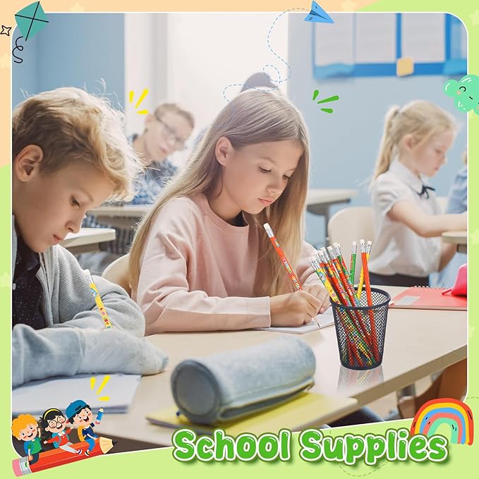 Tenceur 48 Pcs 3rd Graders Pencils, 3 Motivational Cute Pencils Bulk with Erasers for Kids Student Teacher Classroom Reward Back to School Supplies