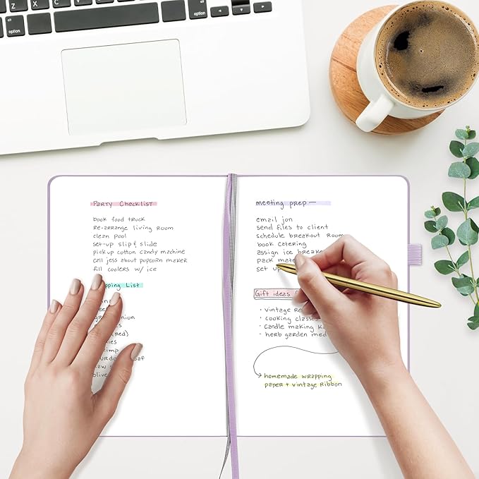 &And Per Se Blank Journal Notebook, 160 Pages, 5.7 x 8 inches College Ruled Thick Paper Notebook Journals for Writing, Hardcover Notebook(1 Pack, Lavender)