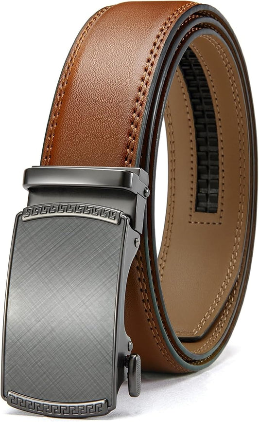 CHAOREN Mens Belt Leather Ratchet Belt - Customizable Fit, Effortless Style (35mm)