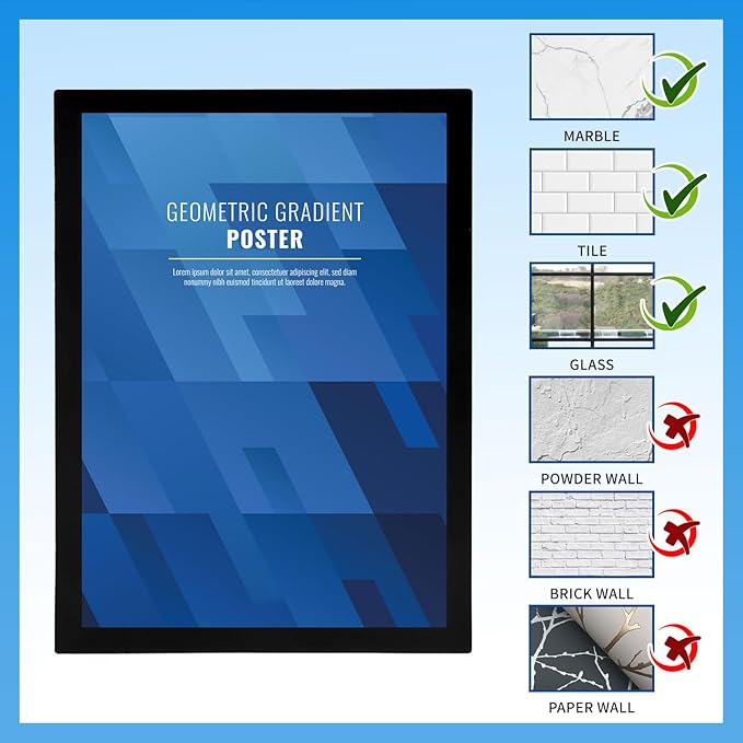 Inpack Magnetic Sign Holder 8.5 x 11, Self-Adhesive Magnetic Frames For Wall, Magnetic Picture Frame Document Holder with Clear PVC Cover for Office Home Store Restaurant (6 PACK)