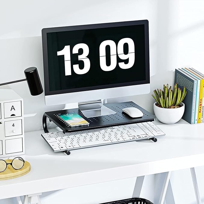 Monitor Stand Riser, Monitor Riser, Laptop Stand for Desk, Laptop Riser, Desk Organizer for Monitor, Laptop Shelf w/Vented for Screen, Computer Stand for Laptop, PC, Printer, for Home & Office