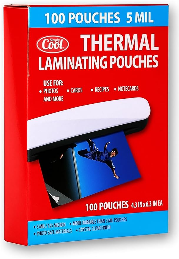 5MIL Thermal Laminating Sheets (100 Count) 4.3x6.3 inch, Card Size Dry-Erase Friendly Laminating Pouches, Compatible with Laminators, Crystal Clear Laminated Finish