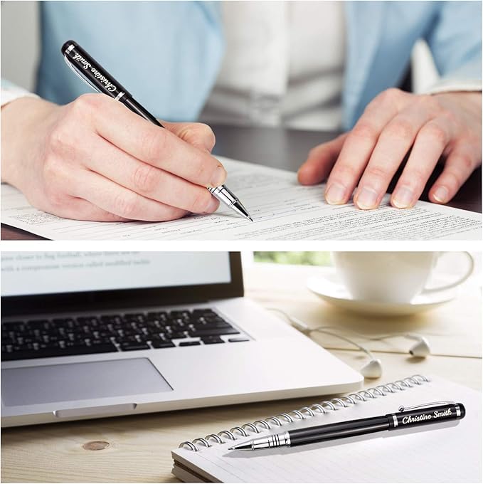 Amlion Personalized Pens Custom Engraved Pen with Name, Refillable Medium Refill, Personalized Gifts for Men Women