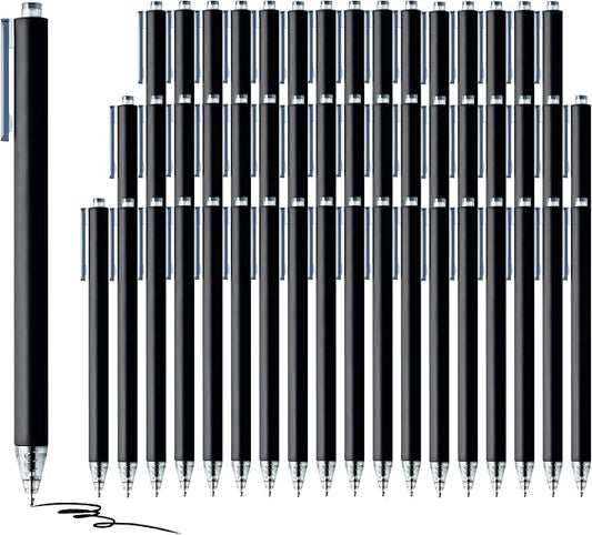 deegtran Pens Bulk, 50 Pack Smooth Black Ink Ballpoint Pen, Wholesale Retractable Pens, No Bleed Click Pen Medium Point, 1.0MM