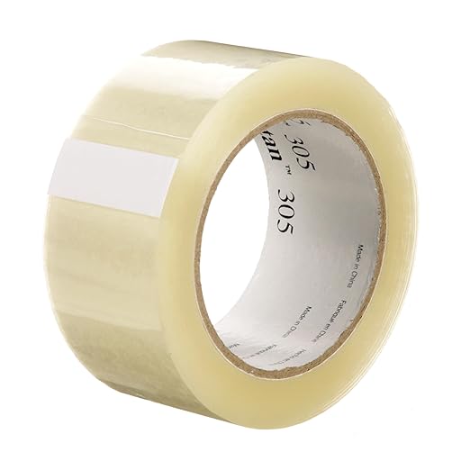 3M Tartan Box Sealing Tape 305, Clear, Light Duty, Durable, 1.88 in x 109.36 yds (48 mm x 100 m), 36 Rolls/Case