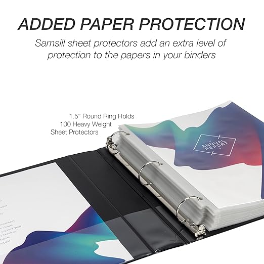 Samsill Economy 1.5 Inch 3 Ring Binder Bulk Pallet, Made in The USA, Round Ring Binder, Customizable Clear View Cover, Black, Pallet of 720 Binders in 60 Cartons