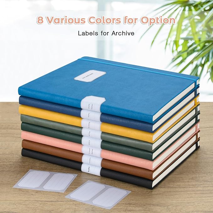 Lined Journal Notebook, 8.5" x 11" Hardcover Leather Notebook for Work, Wide Ruled Notebook Journal for Women Men, 192 Thick Paper, Lay Flat, 2 Pockets, A4 Large Journals for Writing, Pink Notebook