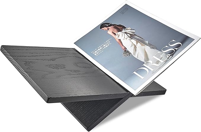 Honygebia Solid Wood Book Stands - Cross Frame Black Oak Wooden Book Holder, Open Bookstand for Display and Reading, Suitable for Art, Bible, Cookbook, Easel, Magazine, Textbooks