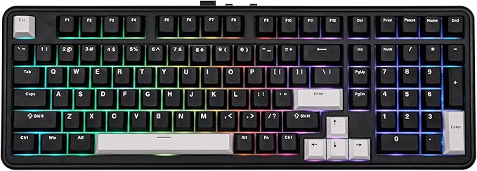EPOMAKER TH99 Wireless Mechanical Keyboard with Lubed Silent Switch, Quiet Gaming Keyboard, 8000mAh,Creamy Gasket,RGB Backlit,Numpad,PBT Keycap,Hot Swappable,for Gamers/Office (Black)