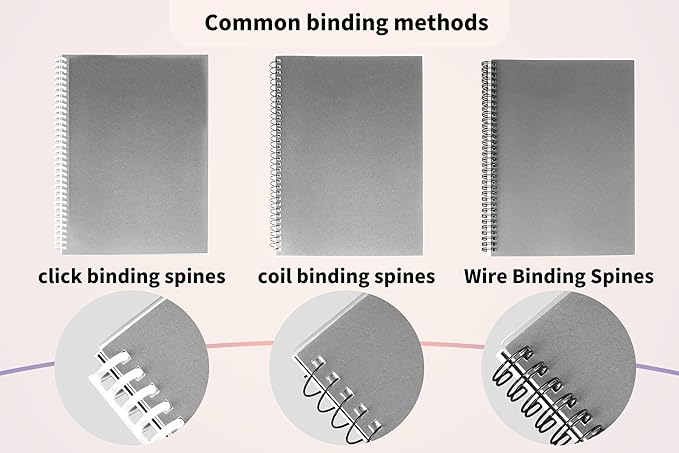 Rayson Pre-Punched PP Plastic Binding Cover, Frosted Finish, 32 Square Holes, Letter Size 8-1/2 × 11 Inches Matte Binding Cover - 50/Pack