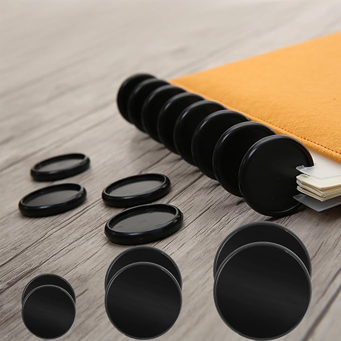 36Pcs (2",1-3/8",1") Discbound Notebook Discs, Black Expansion Discs Plastic Book Discbound Binding Discs for DIY Notebooks and Planner Scrapbooking Supplies(Black)