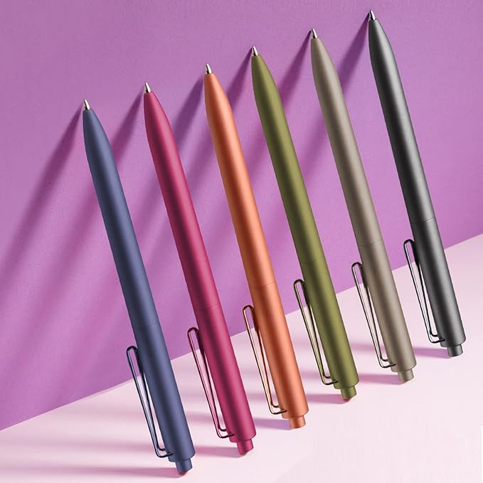 WY WENYUAN Black Ballpoint Pens, Fine Point, 12-pcs, Black Ink, 1.0 mm, Aesthetic School Office Supplies Gift for Her