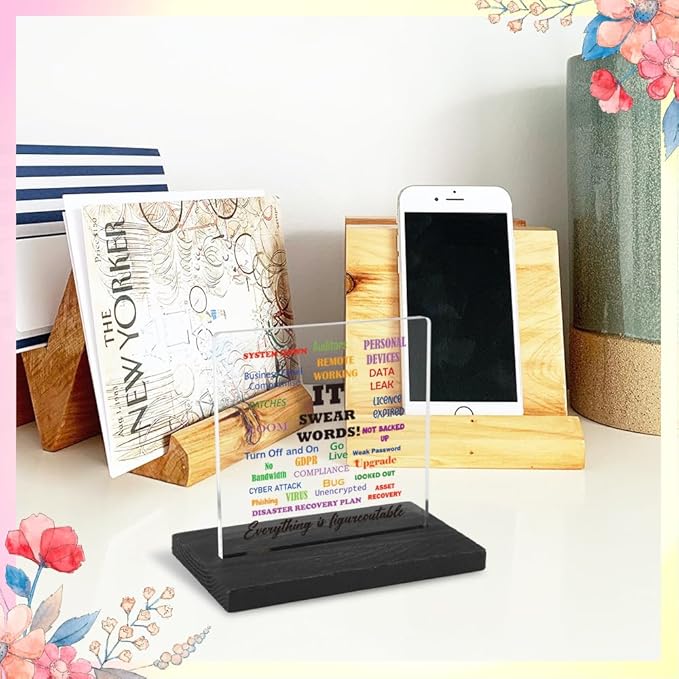 Motivational Office Gifts for Programmer, Positive Affirmation Gifts for Programmer, Modern Transparent Acrylic Desk Plaque with Funny Quotes, 10 x 10 x 1.5 cm,XXY83