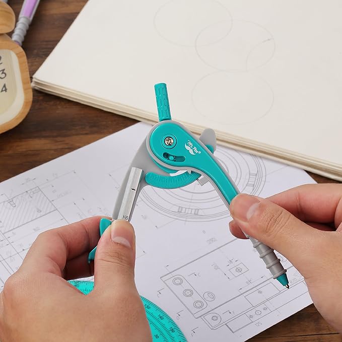 Mr. Pen- Compass and Protractor Set, Green, Compass Geometry Tool, Protractor and Compass Set, Compass Drawing Tool, Drawing Compass, Protractor Set, Geometry Compass, Back to School Supplies