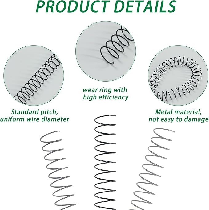 Rayson Spiral Metal Coil for Binding, 4:1 Pitch, 48-Loops, 5/8" Coils Binding Comb 140 Sheets Capacity, Black Color & Pack of 100