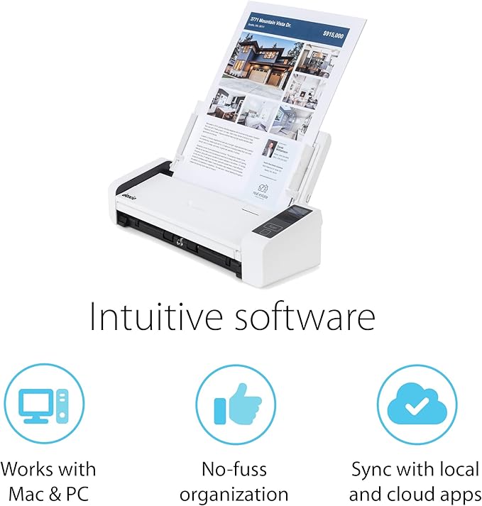 Doxie Pro DX400 - Duplex Document Scanner and Receipt Scanner for Home and Office with Amazing Software for Mac and PC