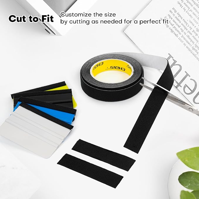 EHDIS 2 Roll Self-Adhesive Felt Strips Tape Customizable Uncut Wrap Squeegee Buffer for Squeegee Edge Wrapping, 1” Inch x 16 ft Roll, Furniture Scuff Pads to Protect Floor (Black)