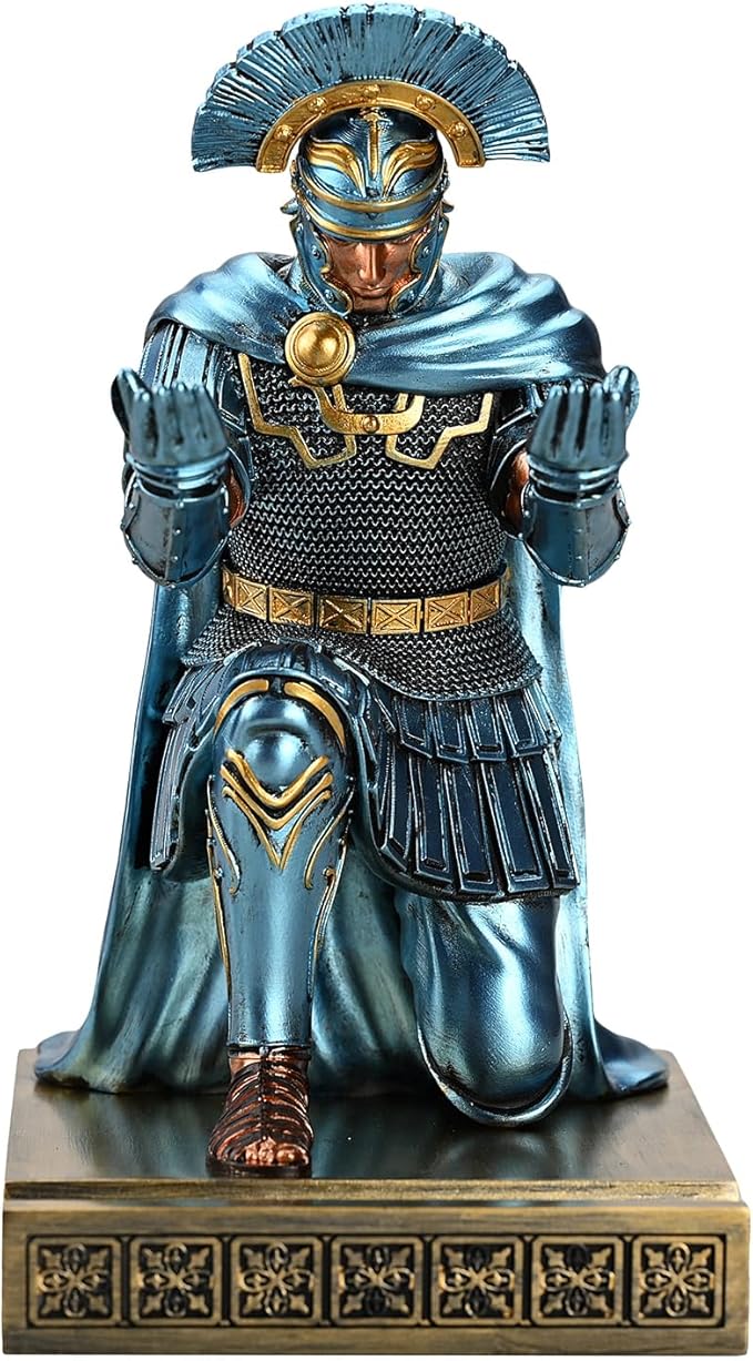 Centurion Cloak Warrior Knight Pen Holder Mobile Phone Stand Desk Organizers and Accessories as Gift for Office and Home (Blue)