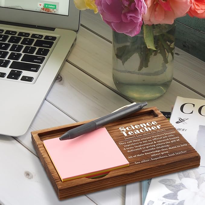 Science Teacher Sticky Note Holder, Science Teacher Gifts, Thank You Appreciation Gifts for Science Teacher Women Men from Student Self-Stick Note Pad Holders ZSS32