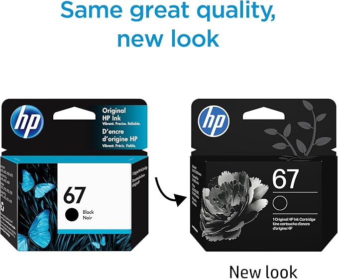 HP 67 Black Ink Cartridge for HP Printers | Works with DeskJet 1255, 2700, 4100 and ENVY 6000, 6400 Series, Eligible for Instant Ink, 3YM56AN