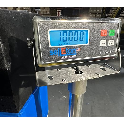 SellEton SL-700-3x3 36" x 36" Industrial Floor Scale, Accurate Pallet Scales with Metal Indicator for Warehouse Shipping | 5000 lbs x 1 lb