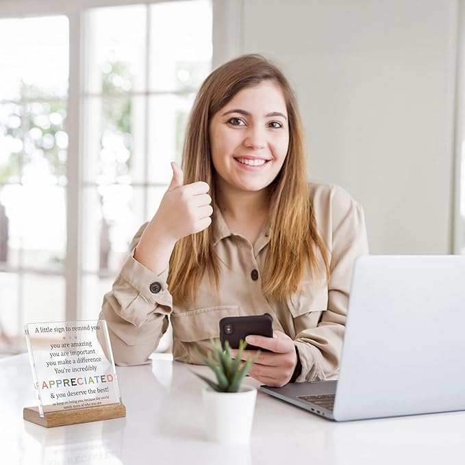 Appreciation Gifts for Coworkers Social Worker Employee - Inspirational Desk Decor for Women Men Motivational Sign Thank You Gift Ideas Coworkers Leaving Going Away Retirement Gifts Office Decor
