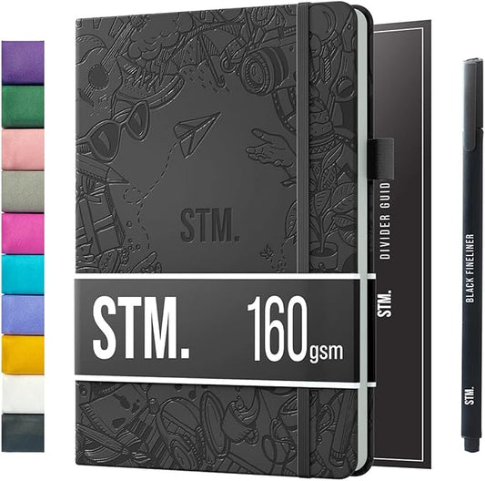 Bullet Dotted Journal Dot Grid Notebook | A5 Daily Journaling Notebooks for Personal Writing, Work, Women | 160gsm Thick Paper, Hard cover, Lay Flat Binding | 5x7 Journals Cuaderno Libretas de apuntes