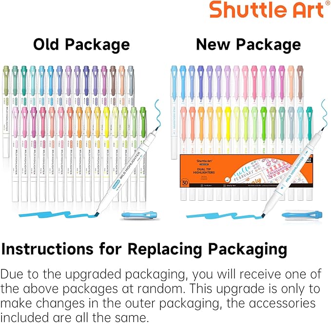 Shuttle Art 30 Colors Highlighters, Pastel Highlighter Pens Assorted Colors, Dual Tip Mild Color Highlighter Markers, Perfect for Teens, Kids and Adults Coloring, Underlining, Highlighting