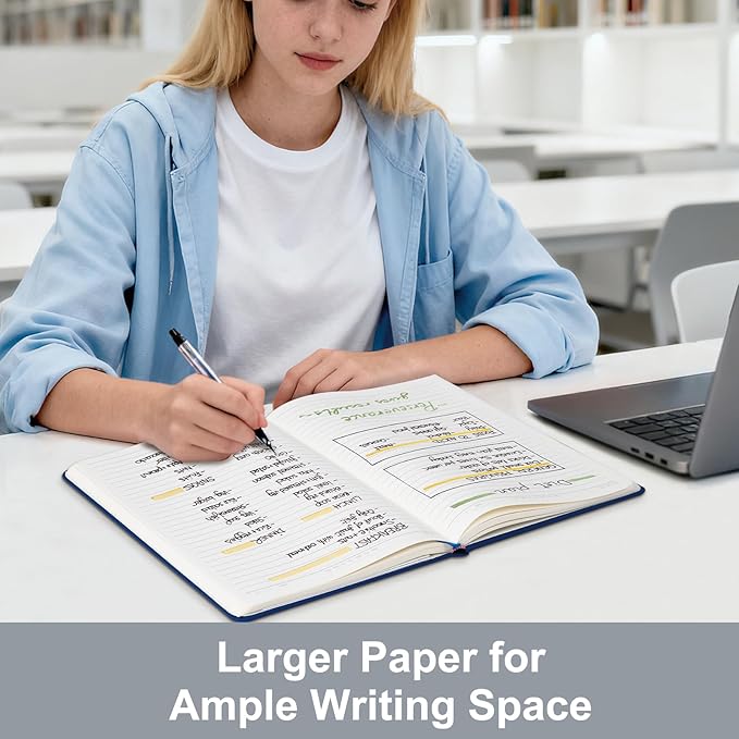 COMIX 3 Pack B5 Lined Journal Notebooks, 240 Pages, 6.9 x 9.8 Inches, Black, Hardcover Journaling Notebooks for Men & Women- Fits for Office, Business, School, Notes Taking & Writing