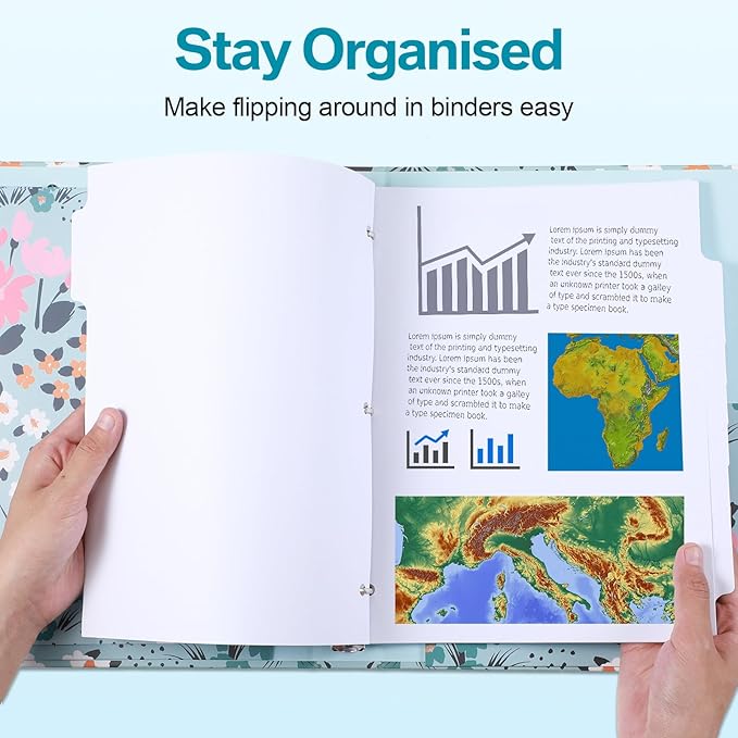 Fulmoon 320 Pieces 3 Ring Binder Dividers with Tabs 40 Sets 8 Tab Dividers for 3 Ring Binders Letter Size 3 Hole(White)