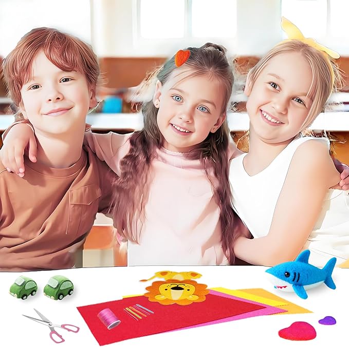 24 Rolls 11.8 x 35.4 Inch Wool Blend Felt Sheets for Crafts, 8 Color 1mm Thickness Rainbow Assorted Stiff Felt Rectangle Bulk for Sewing Patchwork School DIY Projects Decoration