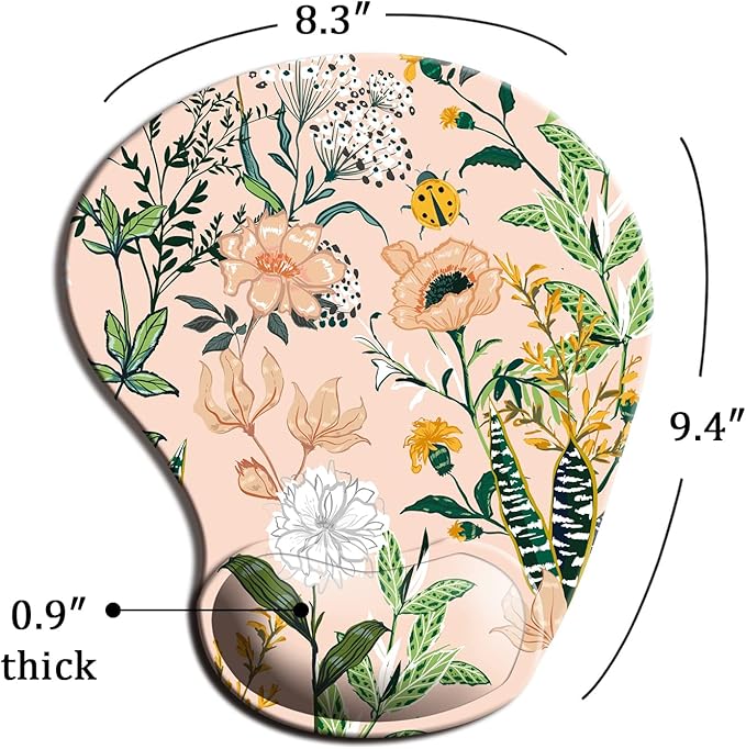 Ergonomic Mouse Pad with Wrist Support,Mouse Pads with Non-Slip PU Base for Home Office Working Studying Easy Typing & Pain Relief Pink