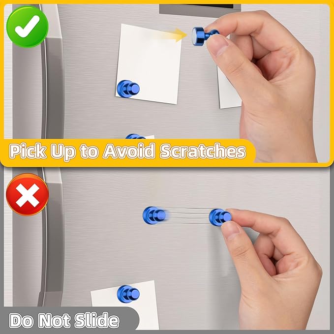 VNDUEEY 16 Pack Blue Fridge Magnets, Refrigerator Magnet Whiteboard Magnets, Push Pin Magnet for Home, Office, Classroom, Locker, Dry Erase Board