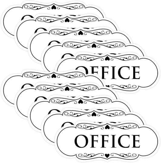 All Quality Designer Office Sign | Easy Installation - White - Medium (10 Pack)