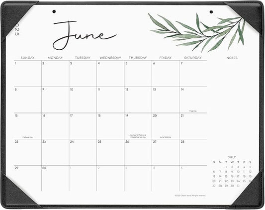 Cabbrix Desk Calendar 2025-2026 with Desktop Mat, Simple Desk Pad Calendar 15 x 12 Inch Include July 2025 to June 2026, Desk Blotter Calendar for Home School and Office
