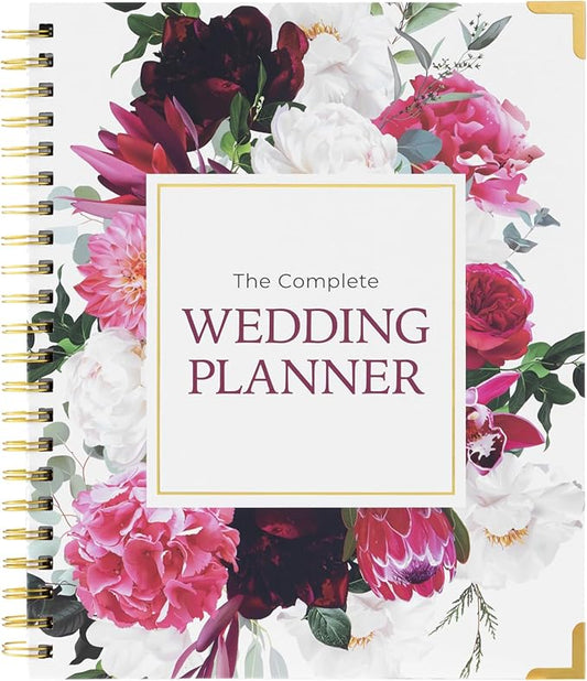 Your Perfect Day Wedding Planner Book and Organizer - Wedding Planner Book - Bridal Planning Binder with Countdown Calendar - Bride Gifts - (PINK FLORAL)