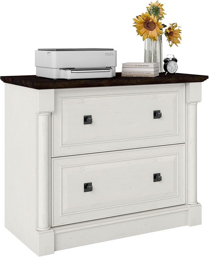 blini 2 Drawer File Cabinet Farmhouse Lateral File Cabinet with Hanging File Folders，Fits Letter/Legal/A4 Sizes, 36.8" Large Wood File Storage Cabinets Printer Stand for Home Office