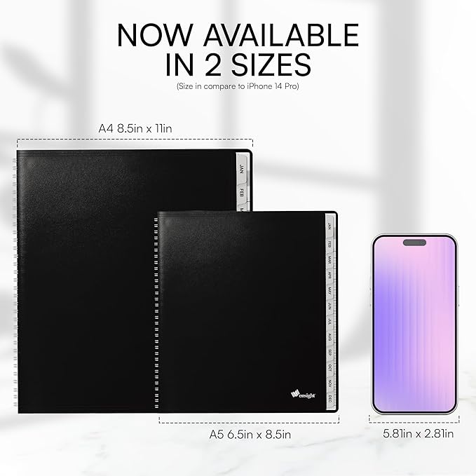 Ensight 2026 Appointment Book and Planner 8.5" x 11" Large Hourly Weekly Daily Schedule Book with Tabs, 15 Minute Time Slots, Black Calendar Organizer Jan 2026–Dec 2026 Appointment Planner - Black