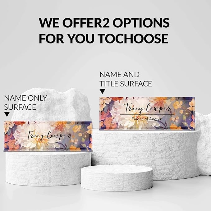 Desk Name Plate Personalized, Custom Name Plate for Desk, Acrylic Desktop Accessories, Office Gift & Decor for Women Men, Teacher Nurse Boss Employee Appreciation Gifts