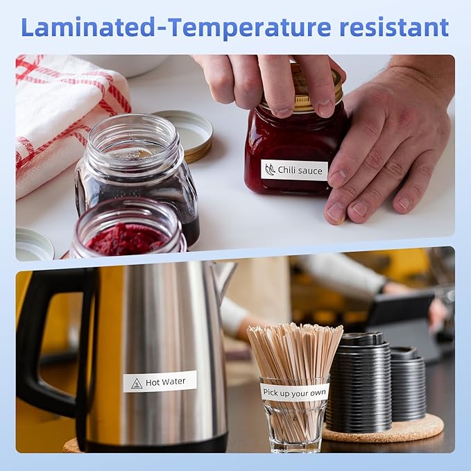 Label KINGDOM 18mm 0.7” Label Maker Tape Compatible with Brother P Touch TZe-241 Laminated White TZ Tape for PT-D410 D400 D600 P700 Printer, TZ-241 (3/4in x 26.2ft) 4-Pack